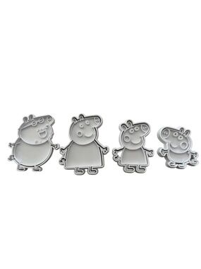 Peppa Pig Cookie Cutter Set 3D Printed Fondant Stamp Kids Baking Party Supplies